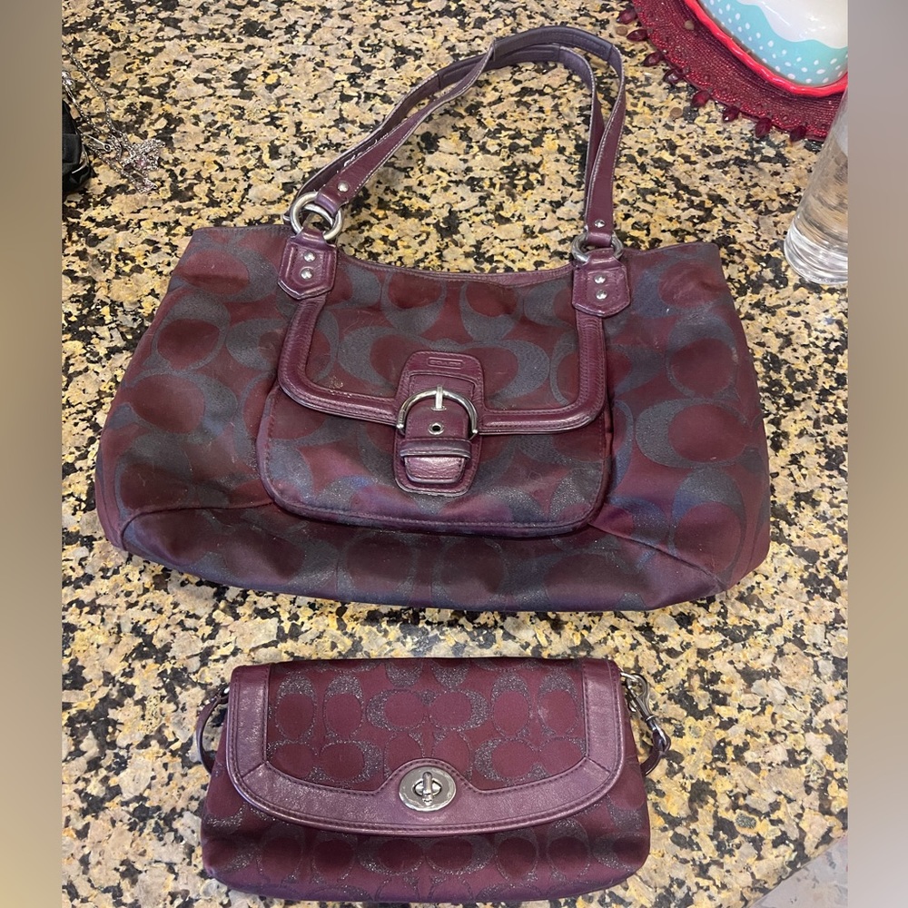 Coach purse and matching wallet
